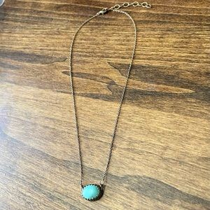 Handmade Julio Designs Antique Gold Layering Necklace w/ Synthetic Turquoise